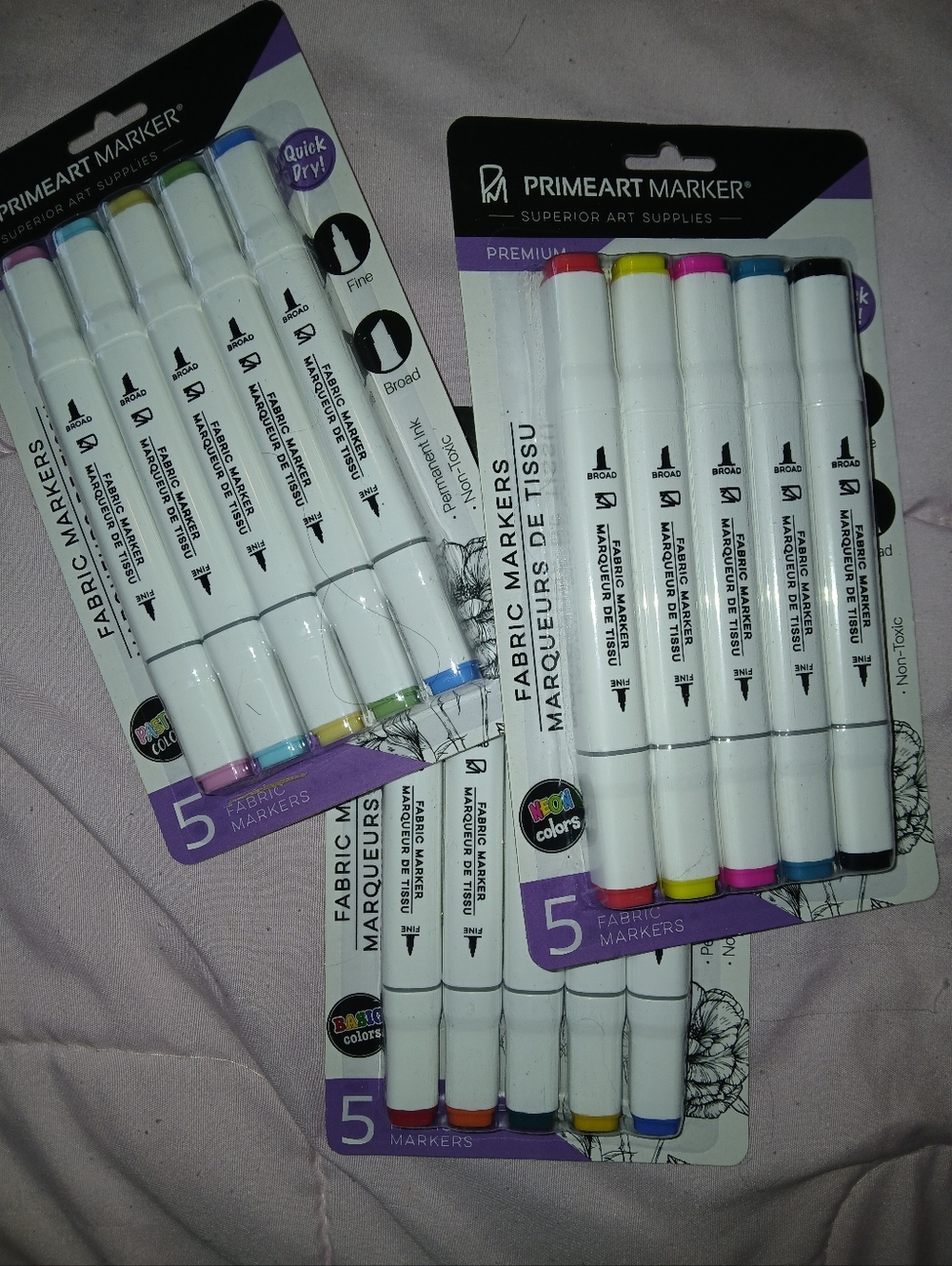 PrimeArt Marker Set - Fabric Markers (Assorted Colors)